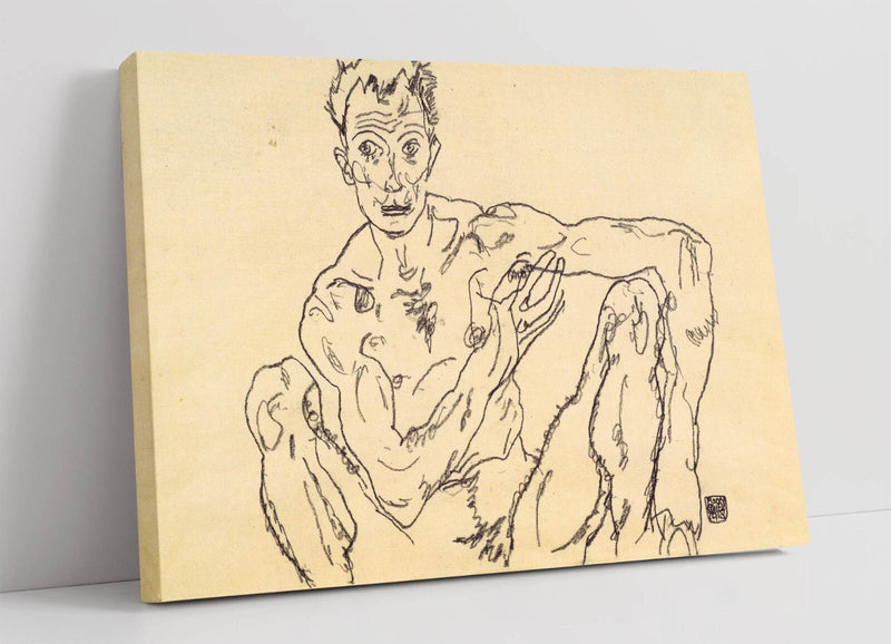 Egon Schiele Canvas Art - Framed Nude Portrait Artwork | Ready To Hang Print