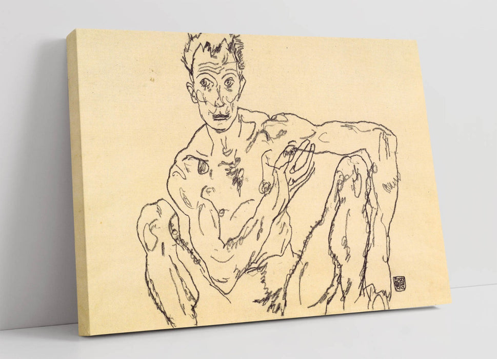 Egon Schiele Canvas Art - Framed Nude Portrait Artwork | Ready To Hang Print