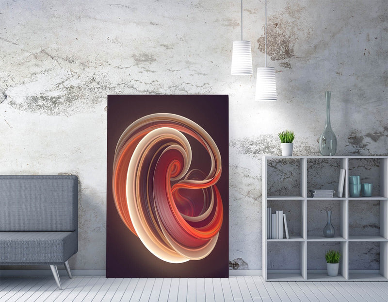Canvas Wall Art - Abstract Multi Colour Swirl Print | Handmade Bedroom Decor