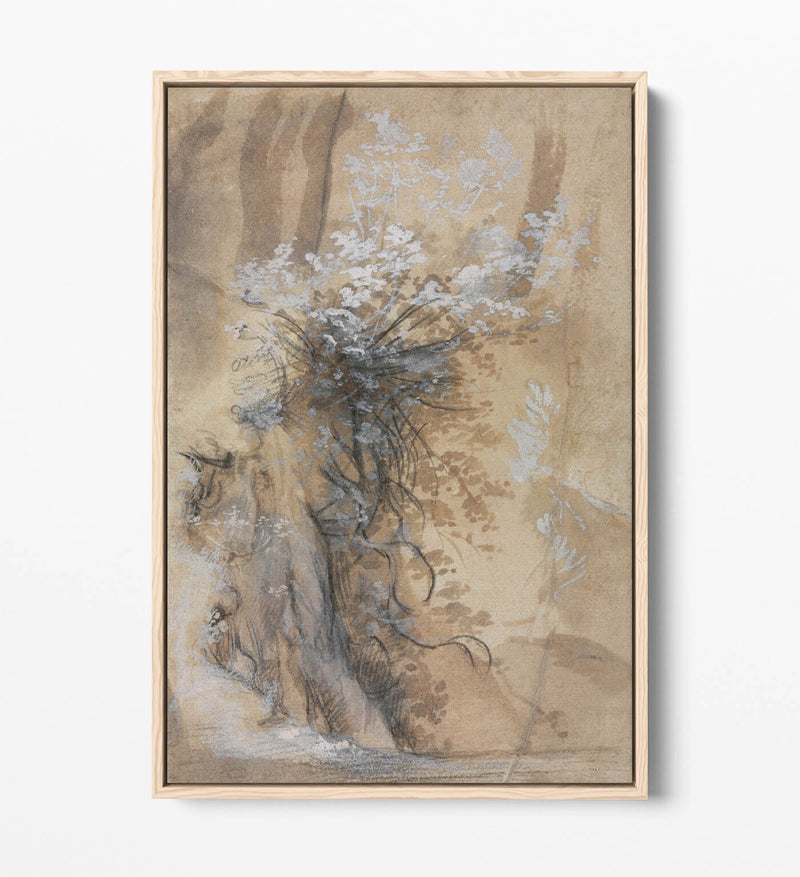 Canvas Wall Art - Federico Barocci Flowering Bush Print | Handmade Float Effect Canvas