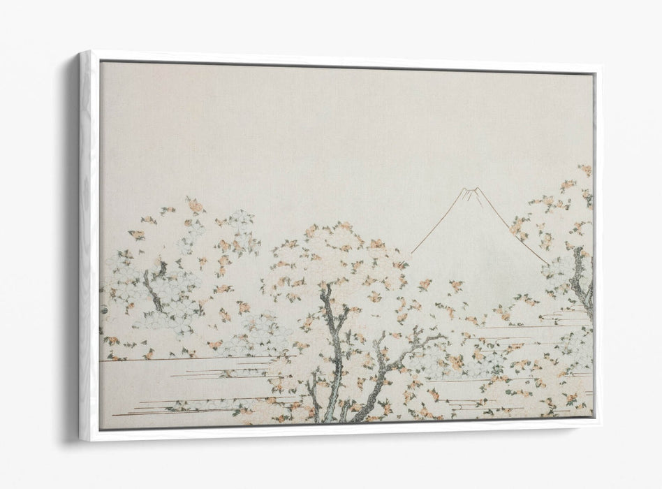 Float Effect Canvas Art – Mount Fuji Artwork With Japanese Cherry Trees Print | Handmade UK Canvas