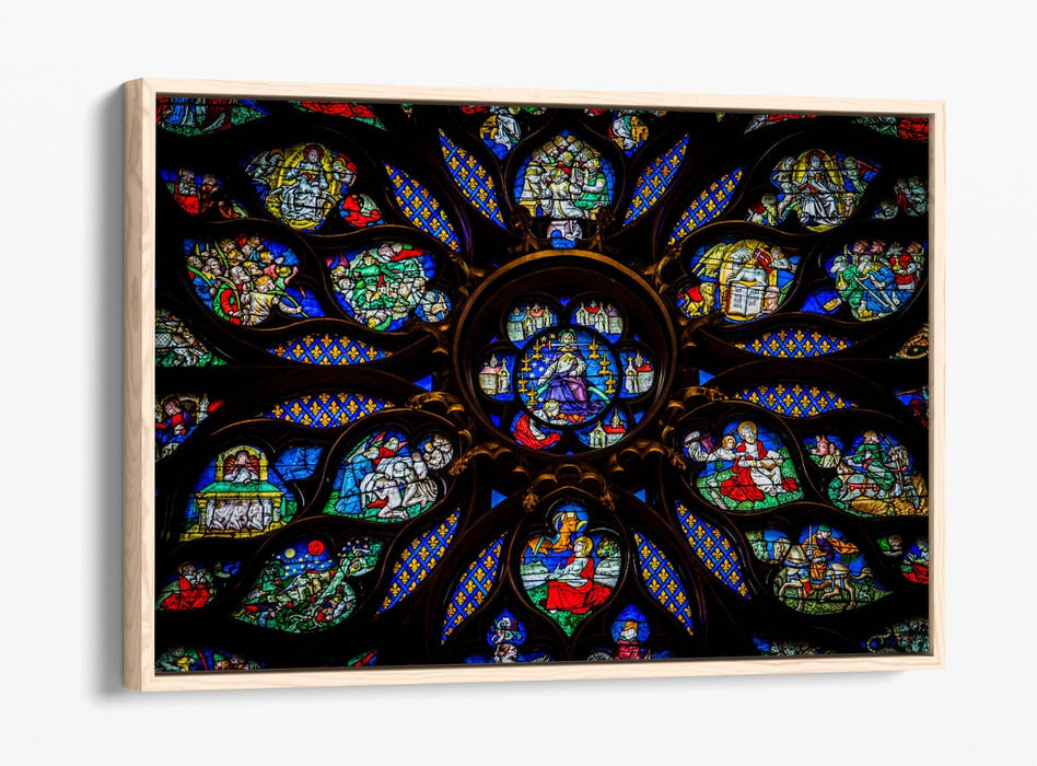 Stained Glass Canvas - Multi Colour Print Float Effect Frame | Handmade Wall Art