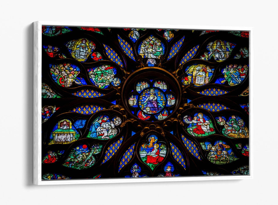 Stained Glass Canvas - Multi Colour Print Float Effect Frame | Handmade Wall Art