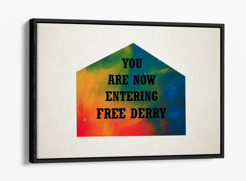 FREE DERRY CORNER IRISH RAINBOW, DERRY GIRLS -FLOAT EFFECT CANVAS ART PRINT