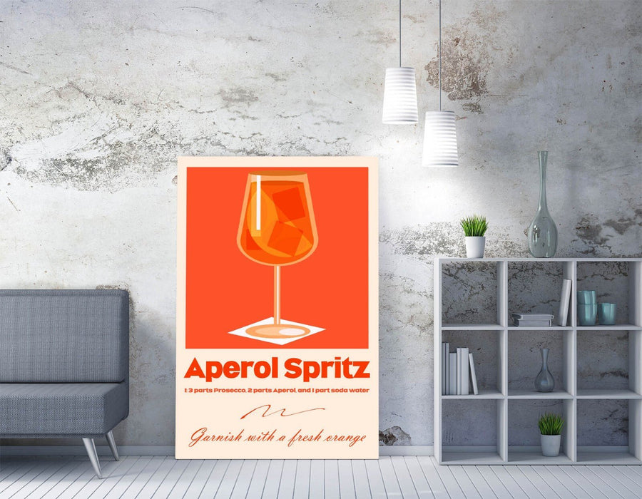 Aperol Spritz Poster - Handmade Canvas Wall Art With Premium Varnish Finish