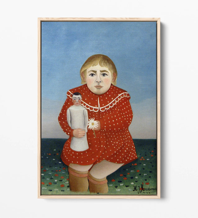 Canvas Wall Art - Henri Rousseau Print With Child and Doll | Premium Float Effect