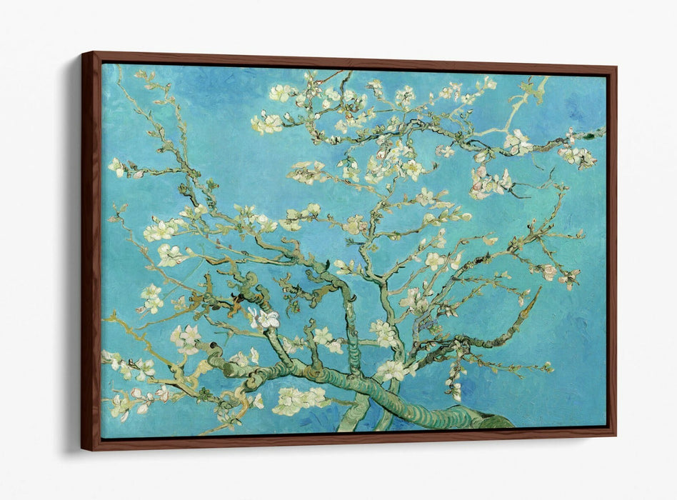 VINCENT VAN GOGH ALMOND BLOSSOM TEAL -FLOAT EFFECT CANVAS WALL ART PIC PRINT