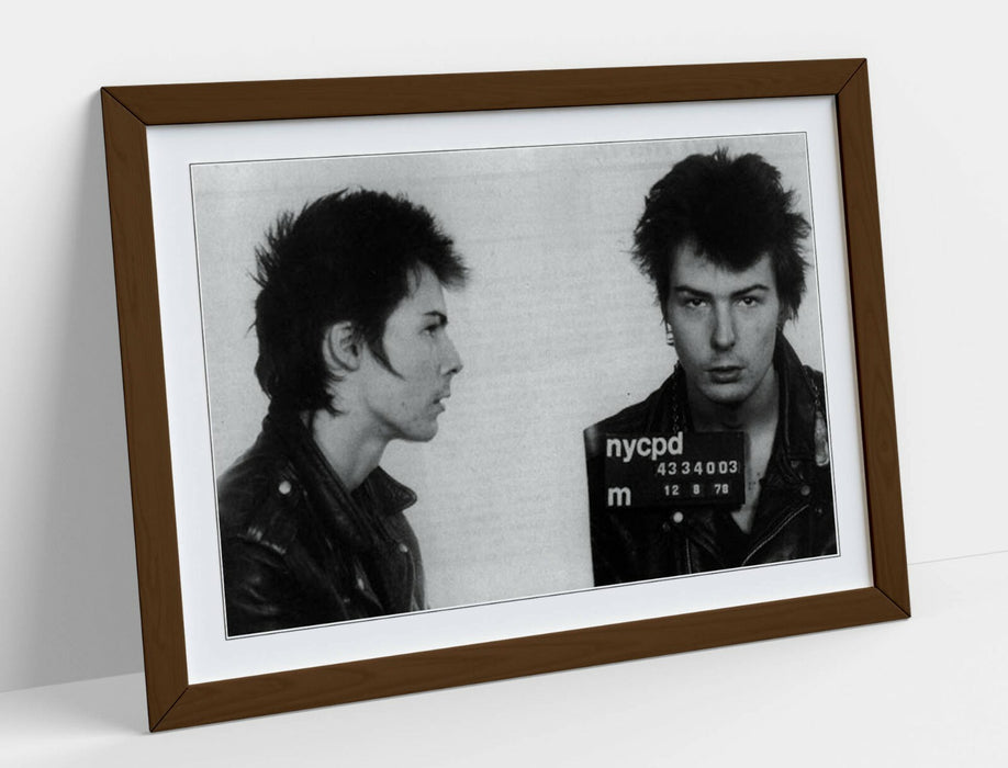 SID VICIOUS MUGSHOT 1 -ART FRAMED POSTER PICTURE PRINT ARTWORK- BLACK & WHITE