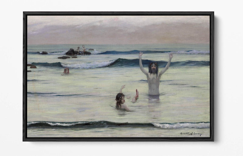 Canvas Wall Art - Rupert Bunny Tritons Float Effect Premium Print 30mm Frame