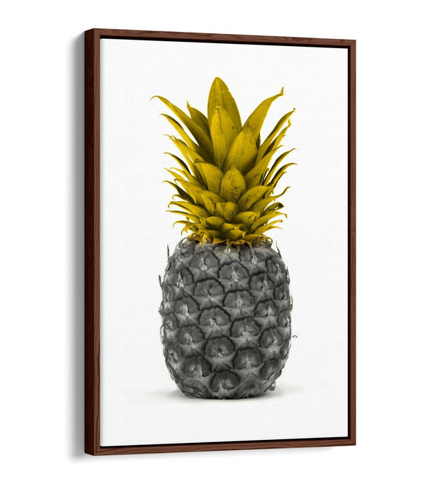 Canvas Wall Art - Mustard Pineapple Float Effect Print | Handmade UK Decor