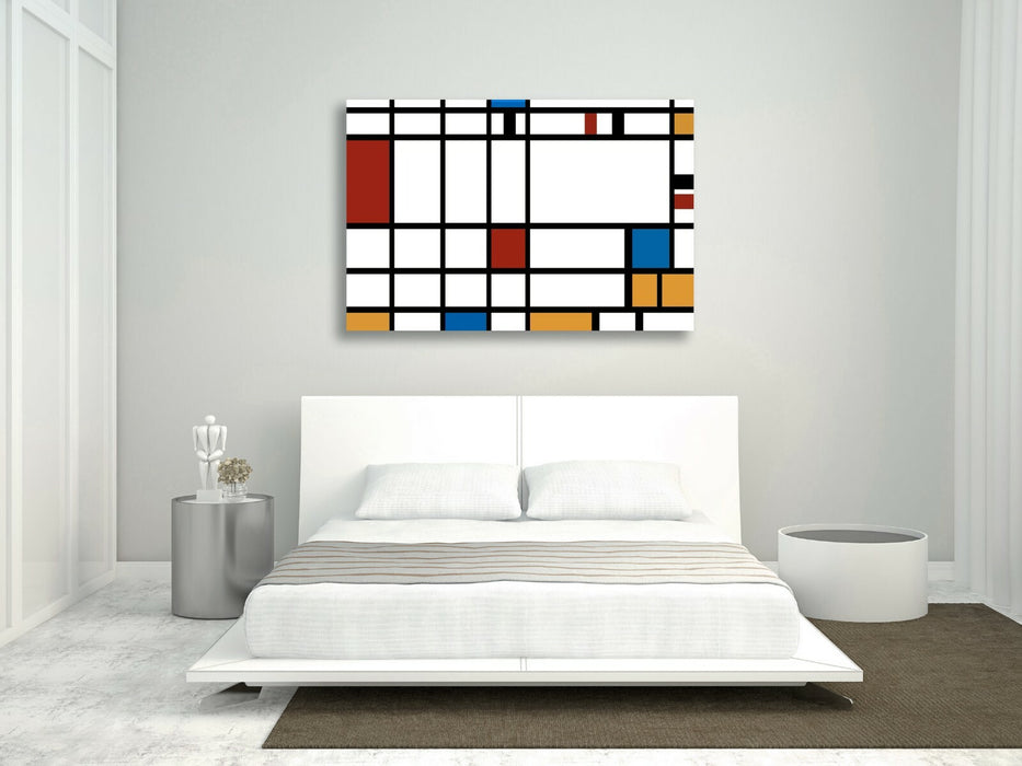 Canvas Wall Art – Framed Canvas Print Piet Mondrian Style Abstract Painting