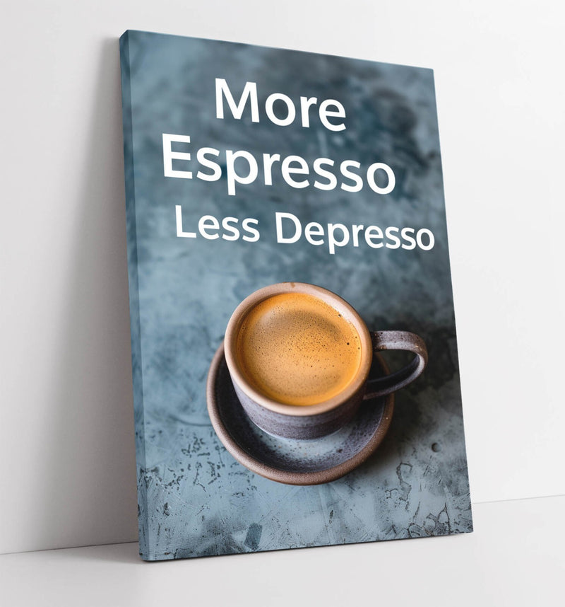 Espresso Canvas Wall Art - Funny Coffee Quote Kitchen Decor | Cafe Print