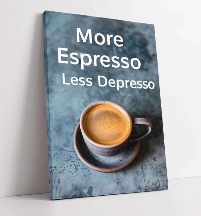 Espresso Canvas Wall Art - Funny Coffee Quote Kitchen Decor | Cafe Print