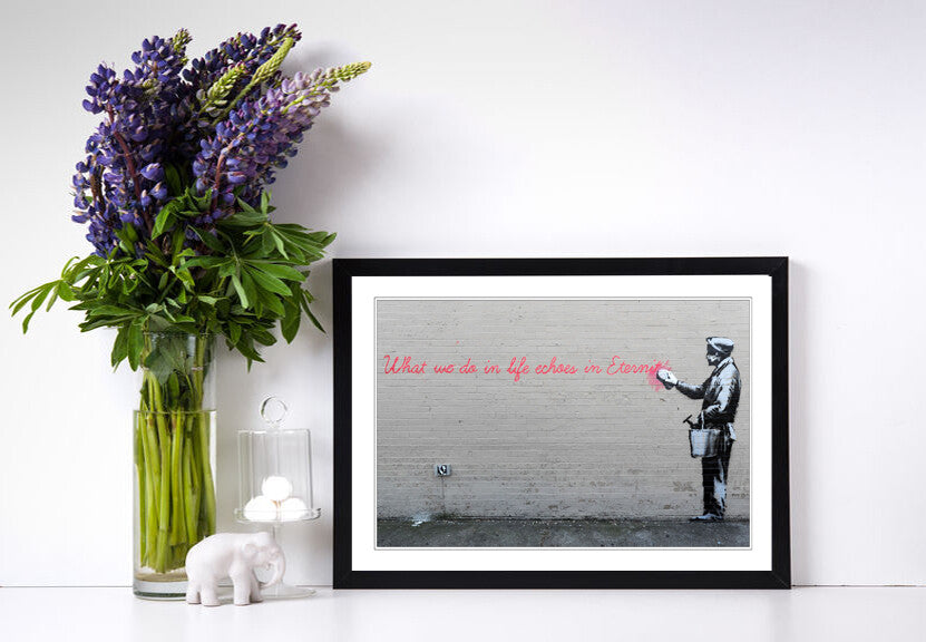 Banksy Framed Poster – Urban Street Poster With Handmade UK Frame & Archival Ink Print