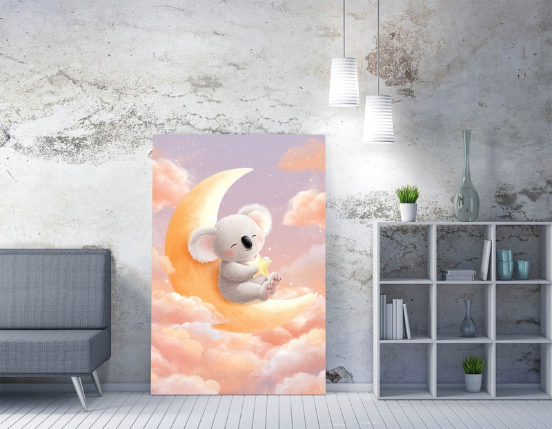 Baby Koala Canvas Art – Cute Animal Artwork | Kids Bedroom Wall Decor Print
