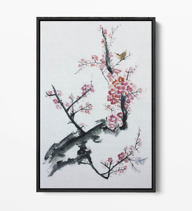Canvas Wall Art – Asian Tree Blossom Float Effect on Premium MDF Frame