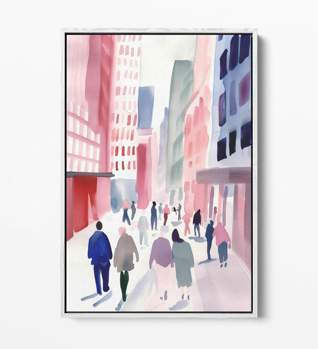 Float Effect Canvas Art – Minimalist Cityscape Wall Decor With Premium Frame