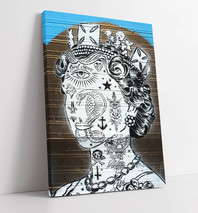 Queen Elizabeth Canvas - Graffiti Home Decor | Vibrant Wall Art Print