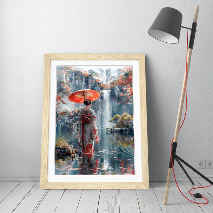 Framed Wall Art - Beautiful Geisha Japanese Art Print | Matte Paper Poster