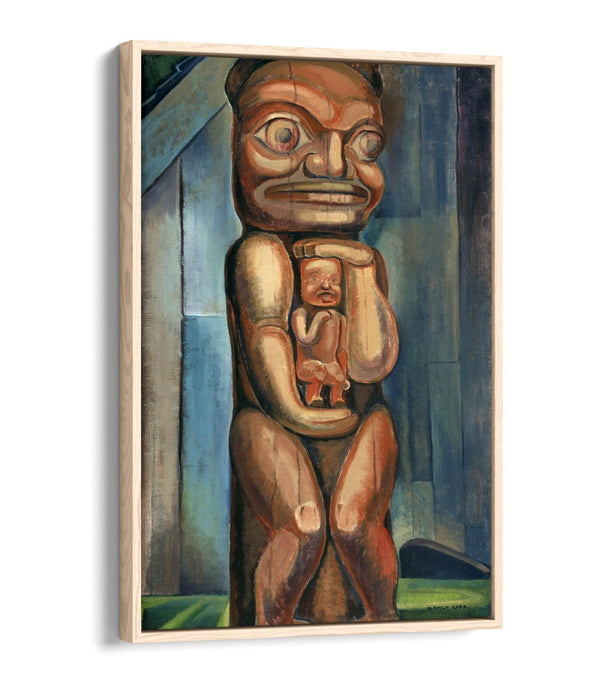 Canvas Wall Art - Emily Carr Totem Mother Float Effect Canvas Art Print