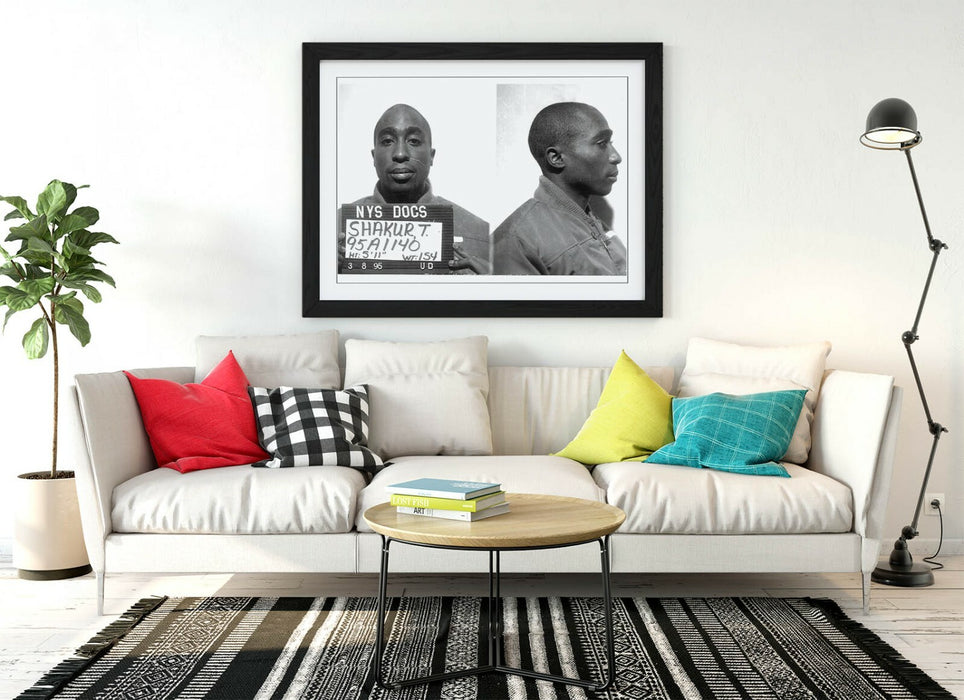 TUPAC MUGSHOT 1 -ART FRAMED POSTER PICTURE PRINT ARTWORK- BLACK & WHITE