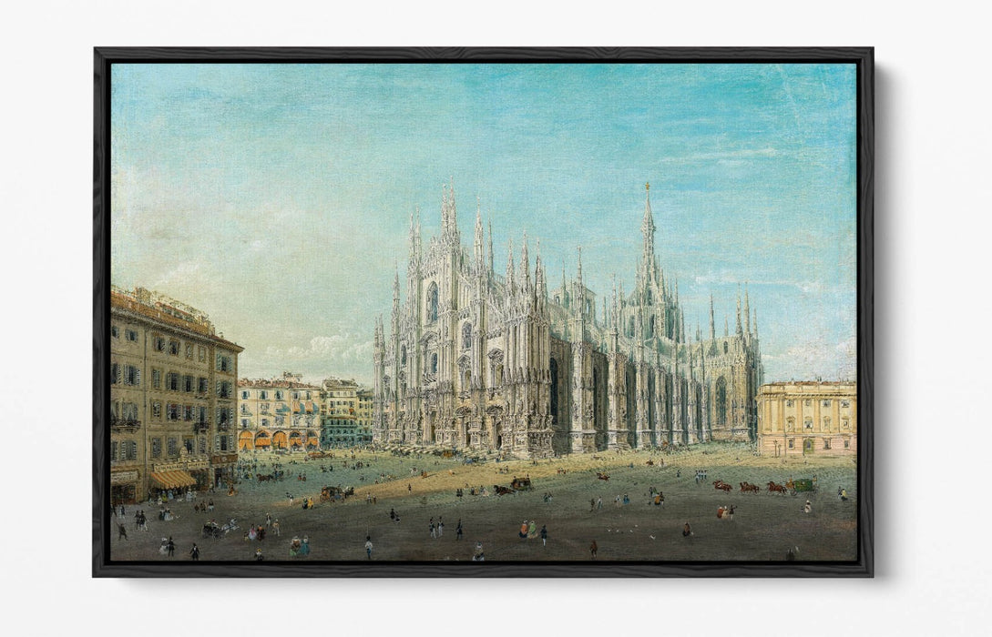 CARLO BOSSOLI, PIAZZA DEL DUOMO -FLOAT EFFECT CANVAS WALL ART PRINT