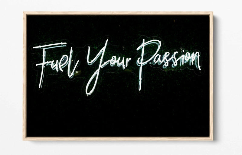 Blue Neon Canvas Art - Float Effect Canvas Wall Decor with Premium Varnish Finish