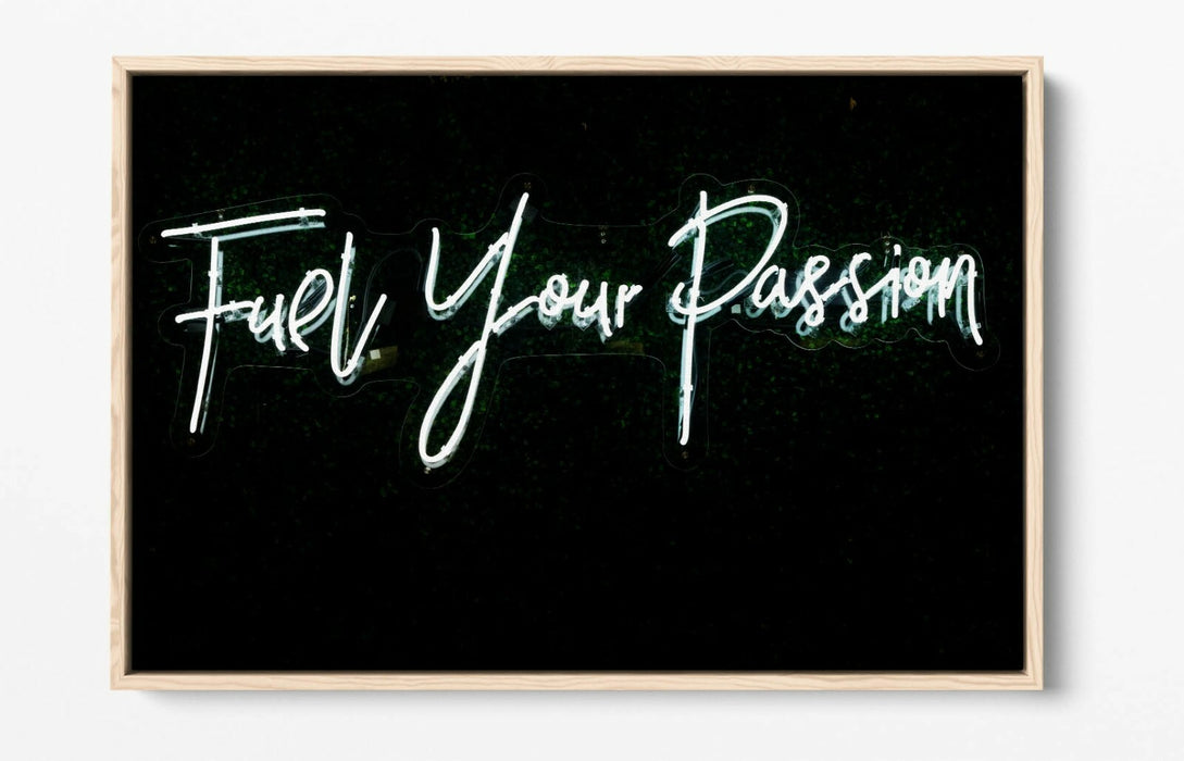 Blue Neon Canvas Art - Float Effect Canvas Wall Decor with Premium Varnish Finish