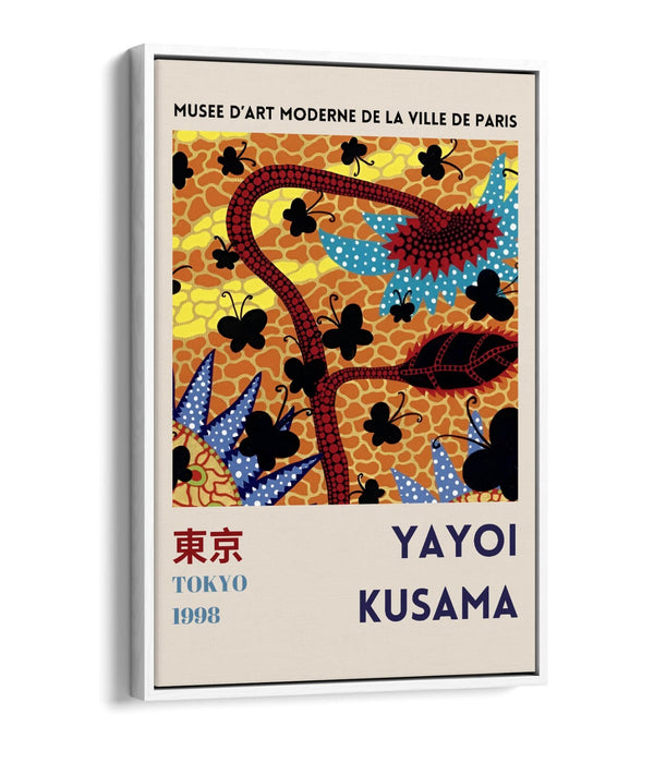 YAYOI KUSAMA FLOWER FLORAL CONTEMPORARY DECOR FLOAT EFFECT CANVAS ART PRINT