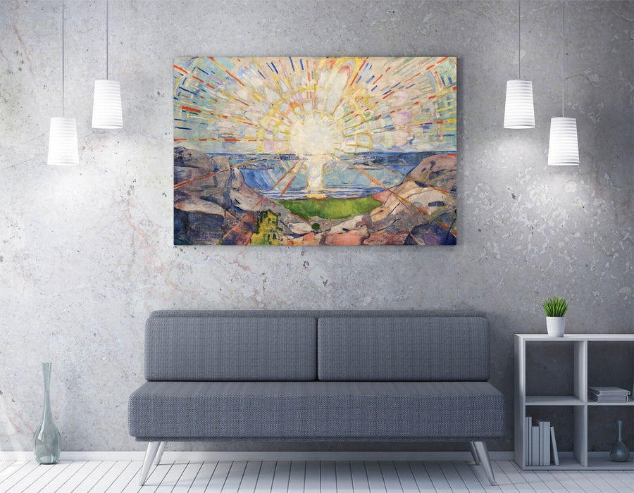 Canvas Wall Art - Edvard Munch Solenintro Handmade Premium Print on MDF Frame