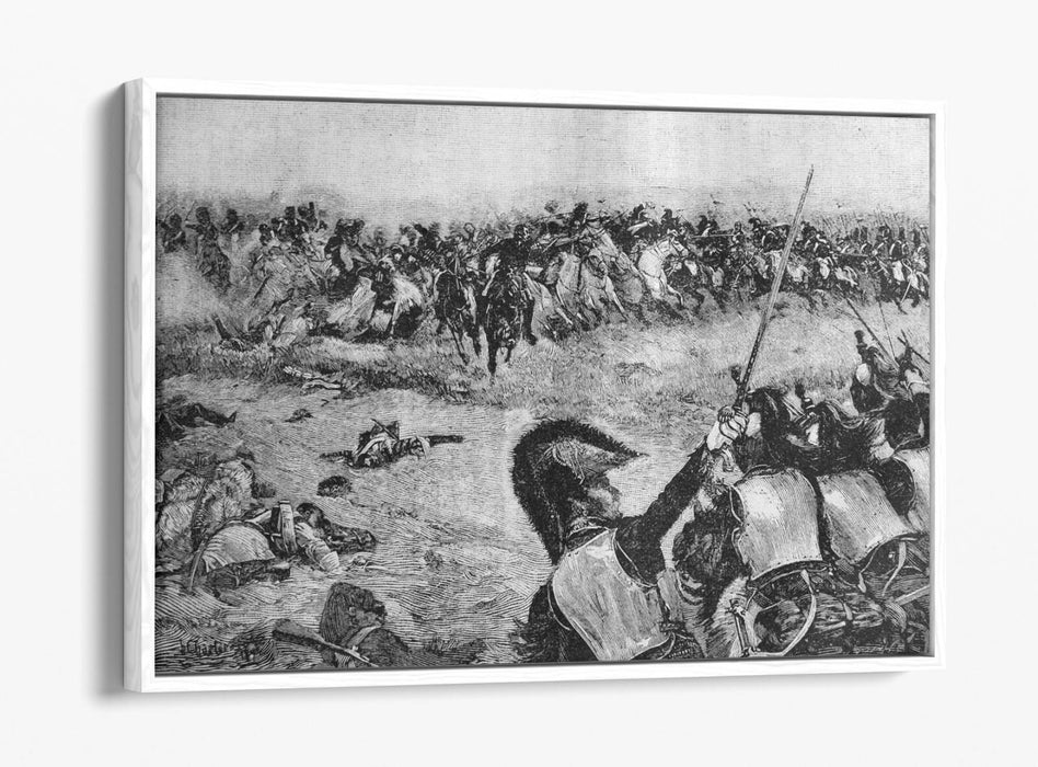 Canvas Wall Art - Battle Of Waterloo Print | UK Handmade Float Effect Frame