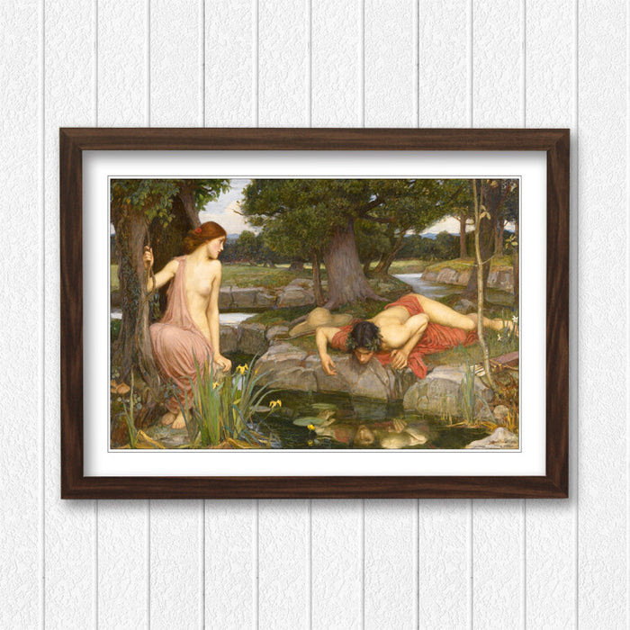 JOHN WILLIAM WATERHOUSE Echo Narcissus FRAMED ART POSTER PAINTING PRINT 4 SIZES