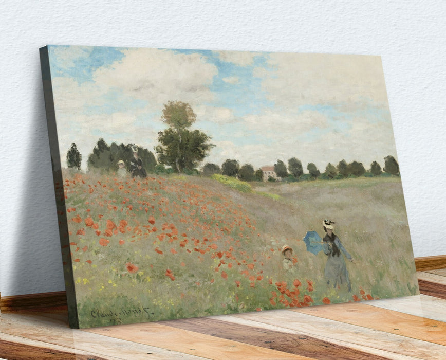 Canvas Wall Art – Framed Canvas Print 30mm Deep Frame Claude Monet Poppy Field