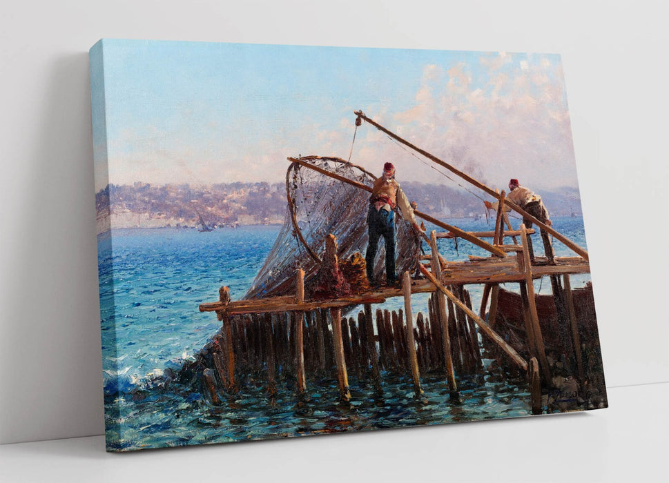 Canvas Wall Art Featuring Fausto Zonaro Fishermen | Handmade Print with Archival Grade Canvas