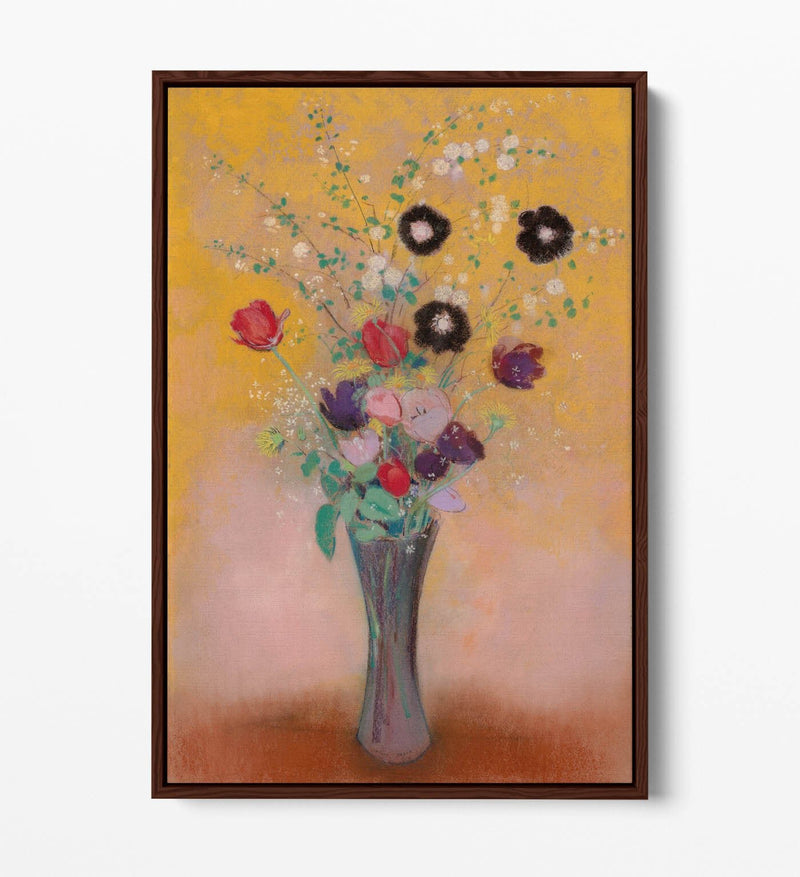 Float Effect Canvas Art - Odilon Redon Vase Of Flowers On Premium MDF Frame