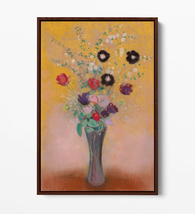 ODILON REDON, VASE OF FLOWERS -FLOAT EFFECT CANVAS WALL ART PRINT