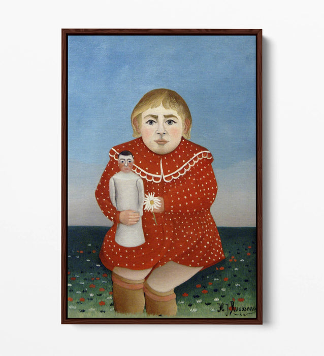 Canvas Wall Art - Henri Rousseau Print With Child and Doll | Premium Float Effect