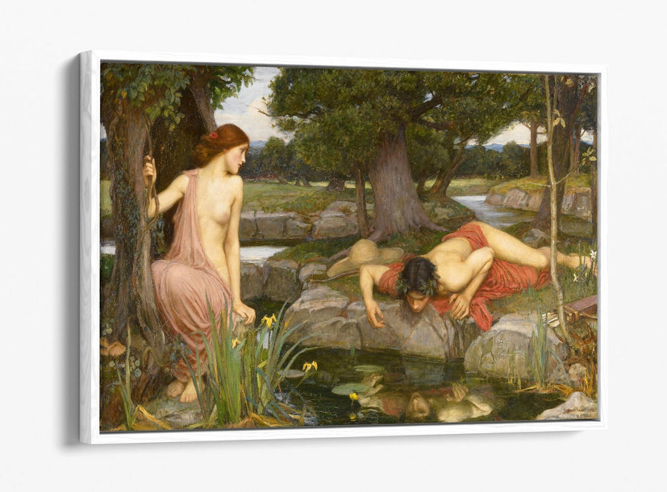 JOHN WILLIAM WATERHOUSE NARCISSUS -FLOAT EFFECT CANVAS WALL ART PIC PRINT-