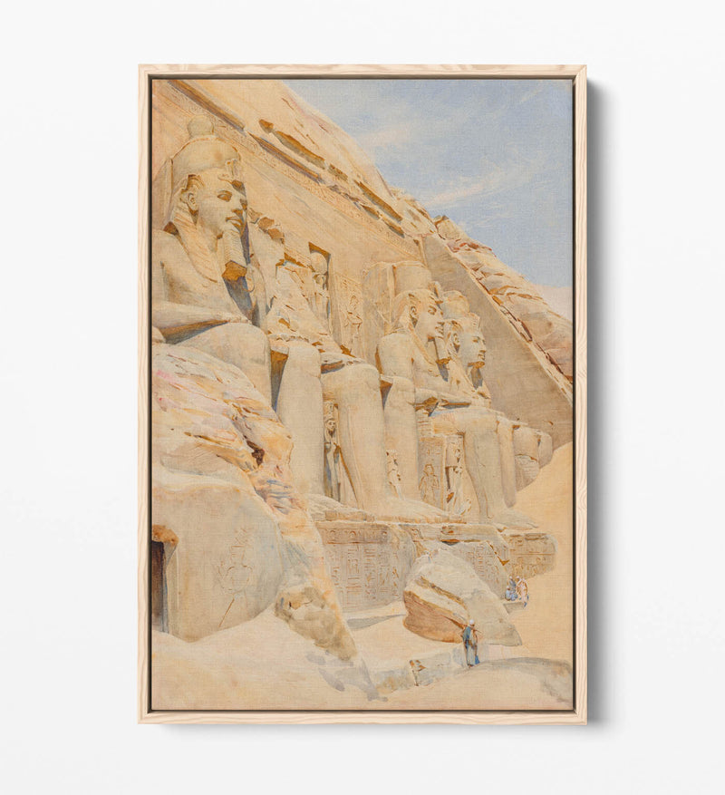 Float Effect Canvas Art – Premium Handmade Egyptian Temple Wall Decor Print