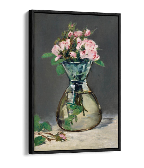 Canvas Wall Art - Edouard Manet Moss Roses Floral Print | Premium Float Effect Frame