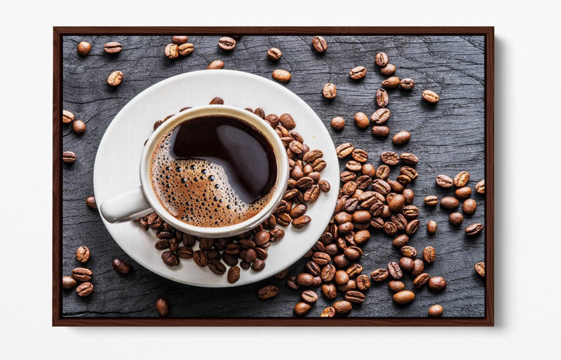 Coffee Canvas Wall Art – Handmade Float Effect Canvas With Coffee Beans Print