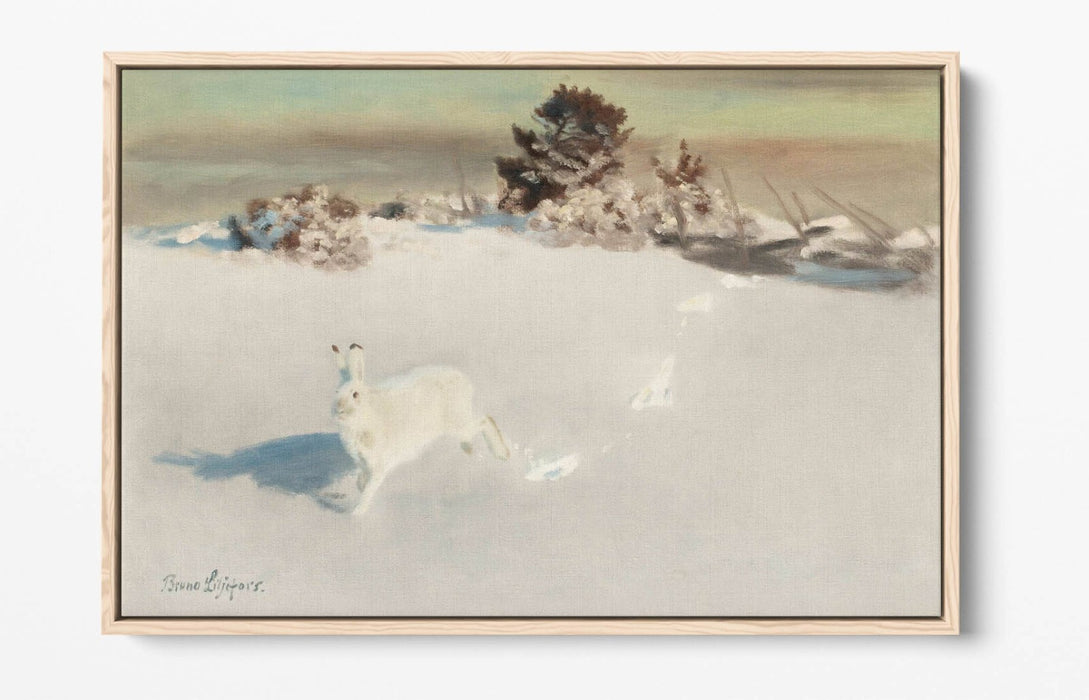 Canvas Wall Art - Winter Hare Artwork | Premium Float Effect Canvas Print