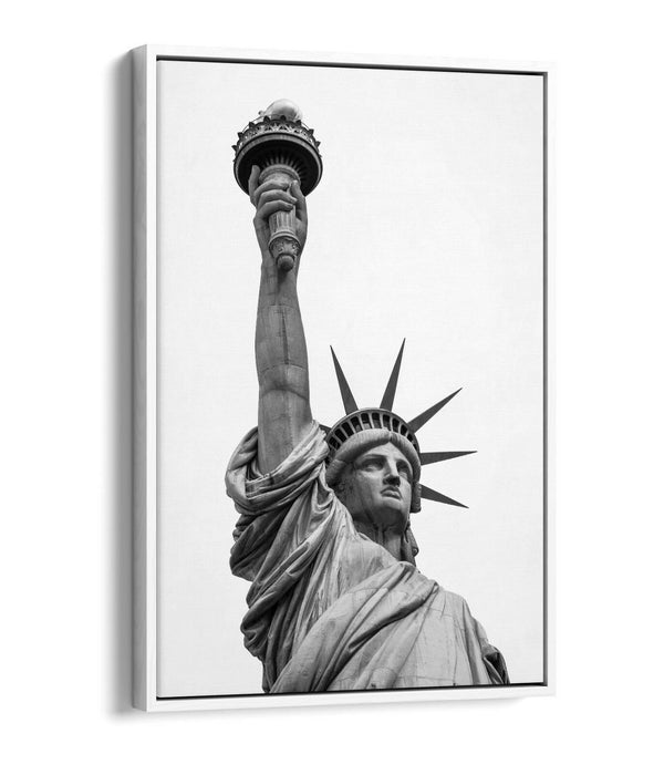 Float Effect Canvas Art - Statue Of Liberty Print On Premium MDF Frame