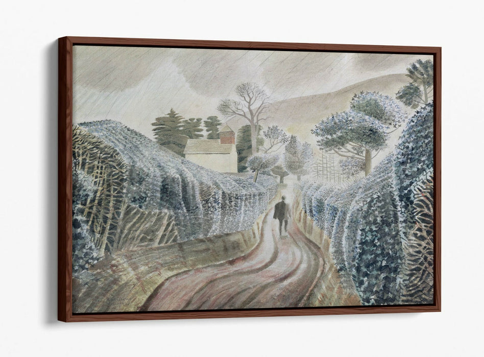 ERIC RAVILIOUS WET AFTERNOON FLOAT EFFECT CANVAS WALL ART PIC PRINT- WHITE