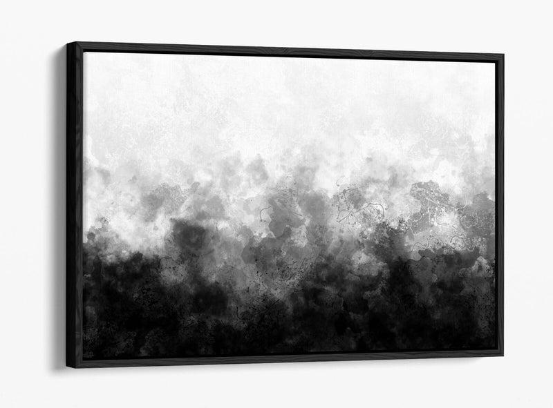 Canvas Wall Art - Abstract Black And White Sketch Print With Float Effect Frame