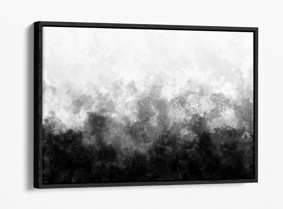 Canvas Wall Art - Abstract Black And White Sketch Print With Float Effect Frame