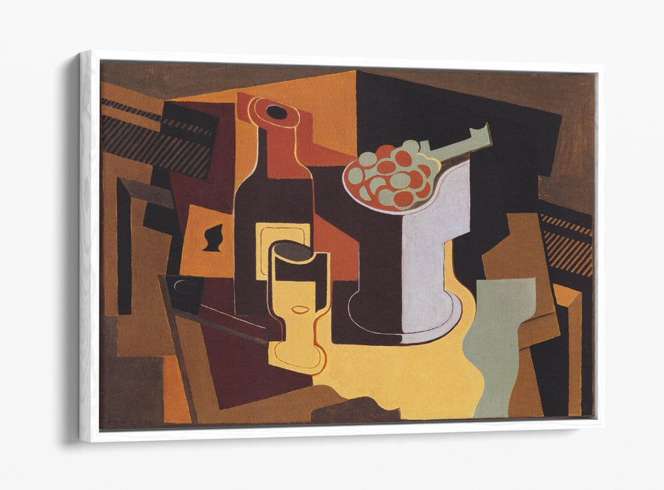 JUAN GRIS, BOTTLE AND FRUIT BOWL -FLOAT EFFECT CANVAS WALL ART PRINT