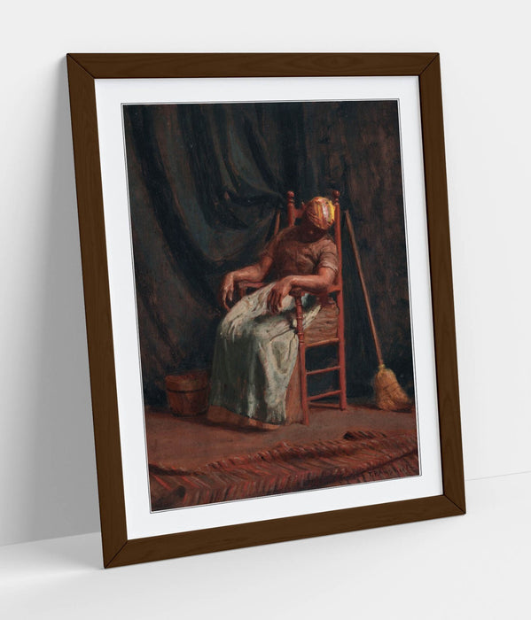 Framed Wall Art - Thomas Anshutz Aunt Hannah Print | Handmade UK Wood Grain Frame