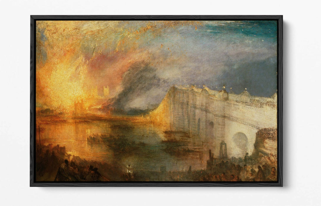 Float Effect Canvas Art - J W M Turner Burning of the Houses Premium Print with 30mm Deep Frame