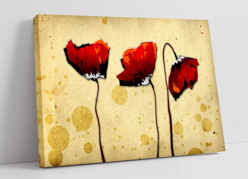 Abstract Flower Art - Red Poppies Painting | Premium Framed Canvas Wall Art